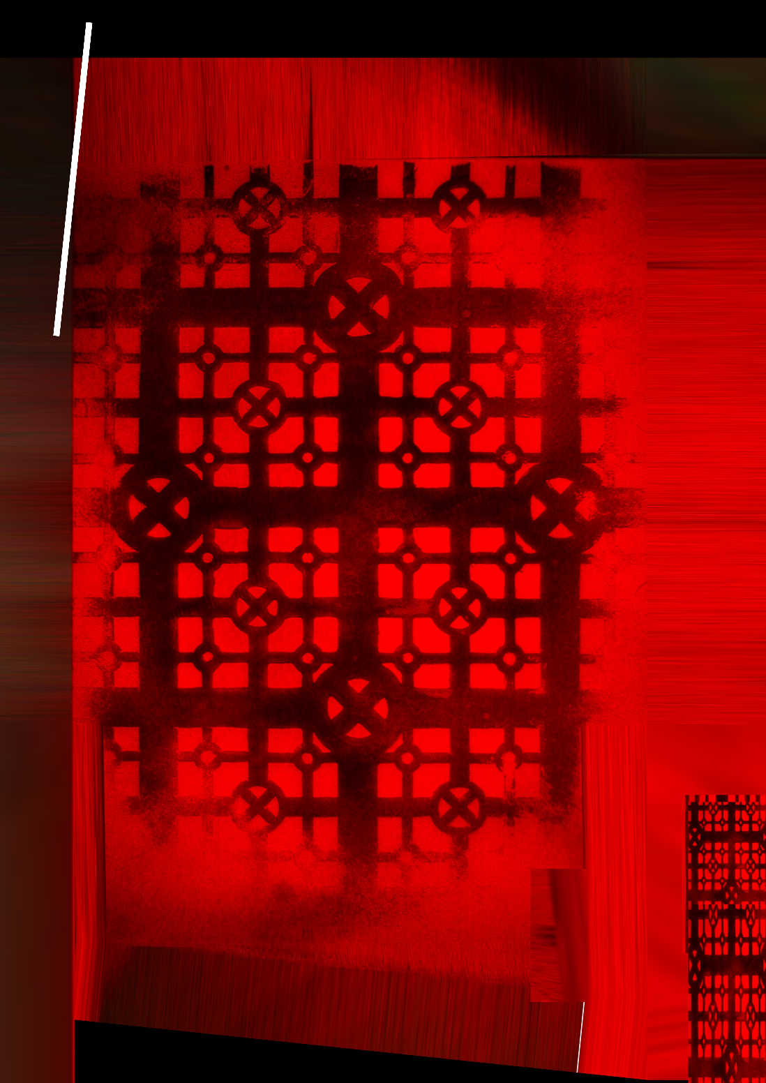 "Fenster rot bearbeitet" ©1971/2015 Josi Bennöhr